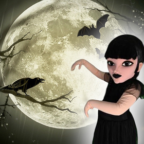 La fille en noir d’Halloween